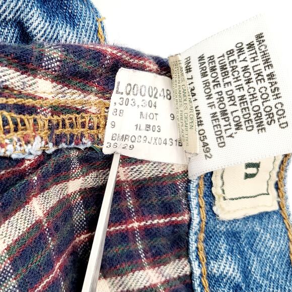 Vintage L.L. Bean Blue 5-Pocket Flannel Lined Med Wash Denim Jeans Men's 36 x 29 - Picture 7 of 8